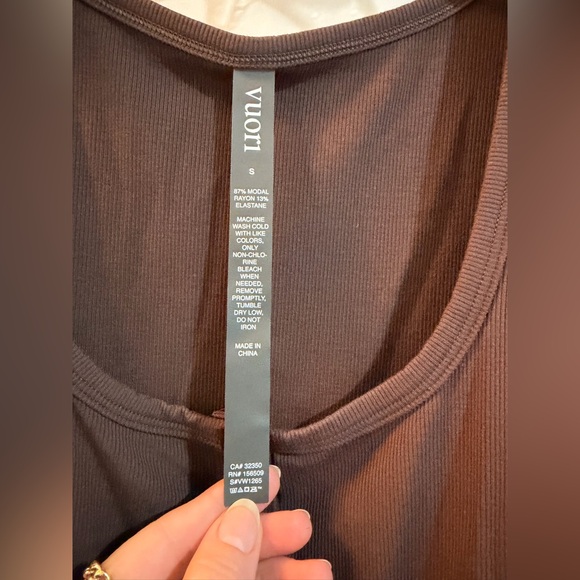 Vuori Pose Cardigan Tank Top Brown Small - Picture 4 of 6